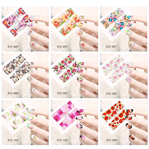 Wrapables Colorful Floral Water Nail Art Water Nail Decal (50 sheets)