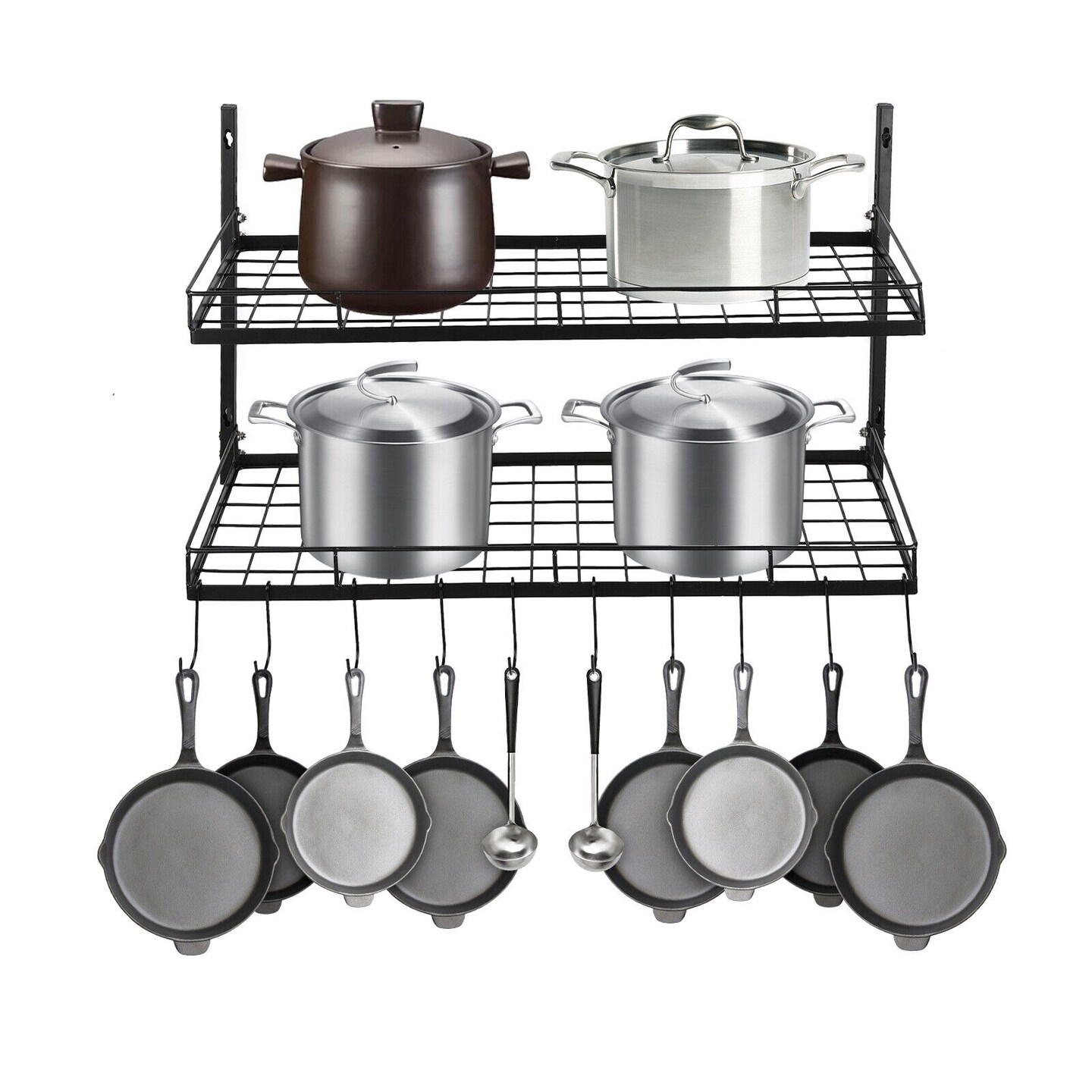 Kitcheniva Metal Wall Mounted Pot and Pan Rack Organizer