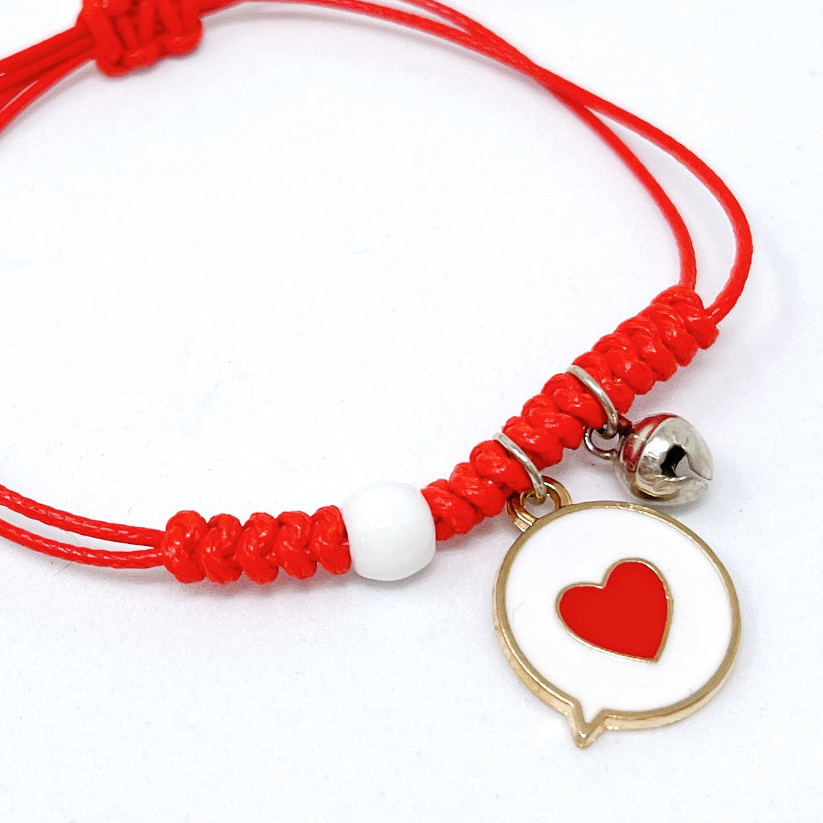 Wrapables Friendship Beaded Enamel Charm Bracelet, Heart
