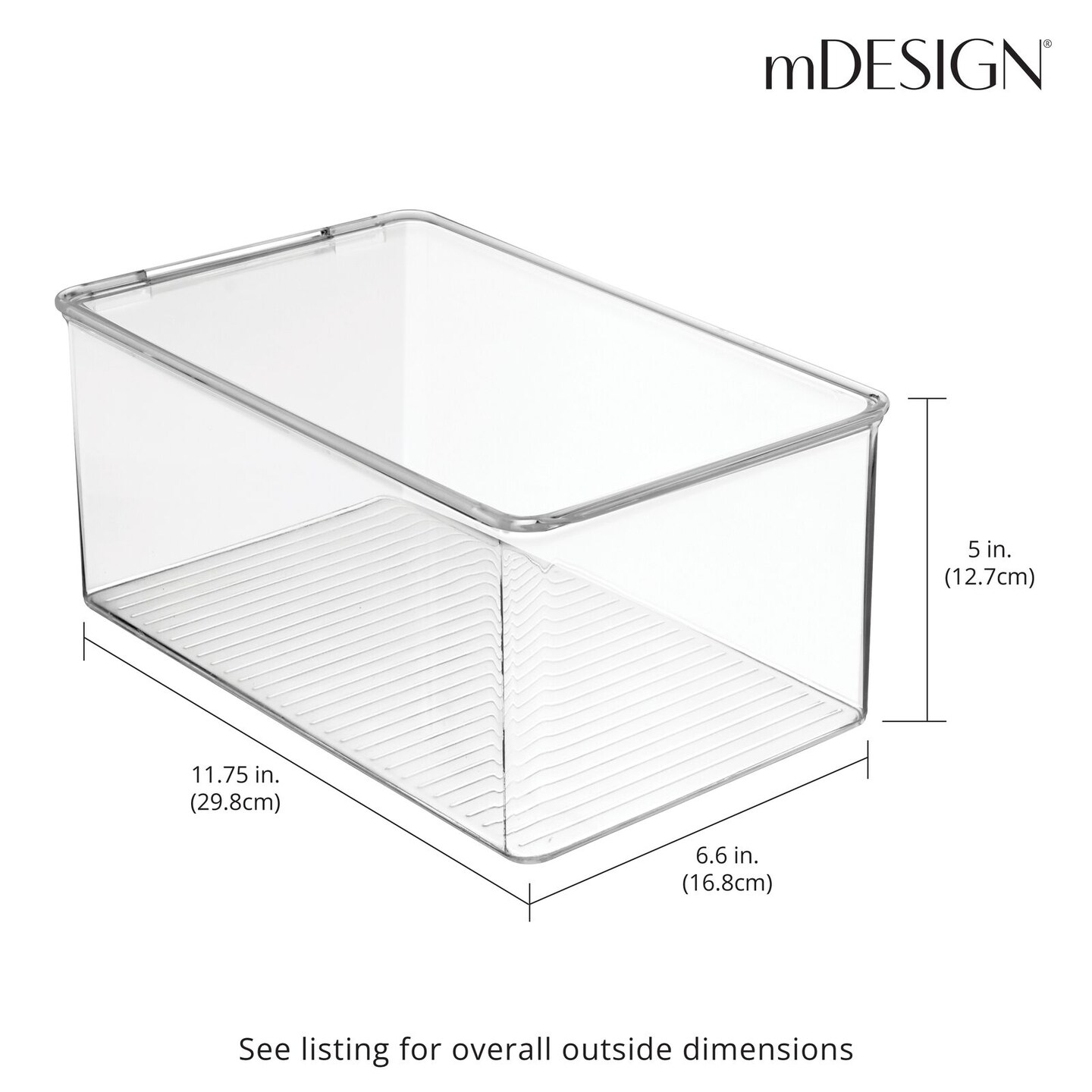 mDesign Plastic Bathroom Storage Organizer Bin Box with Hinge Lid