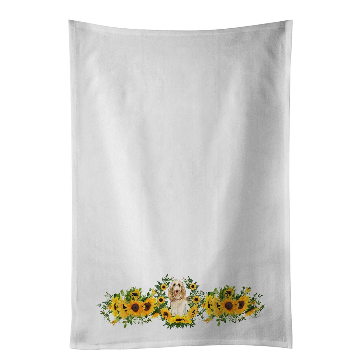 Caroline&#x27;s Treasures Spinone Italiano in Sunflowers White Kitchen Towel Set of 2 Dish Towels
