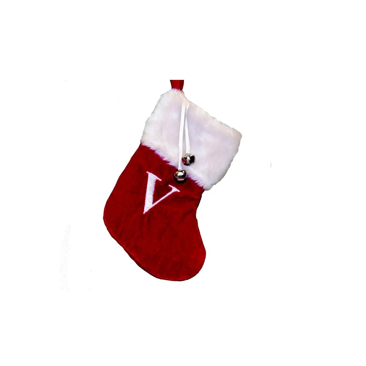 KSA Set of 12 Monogrammed "V" Mini Christmas Stocking 7"