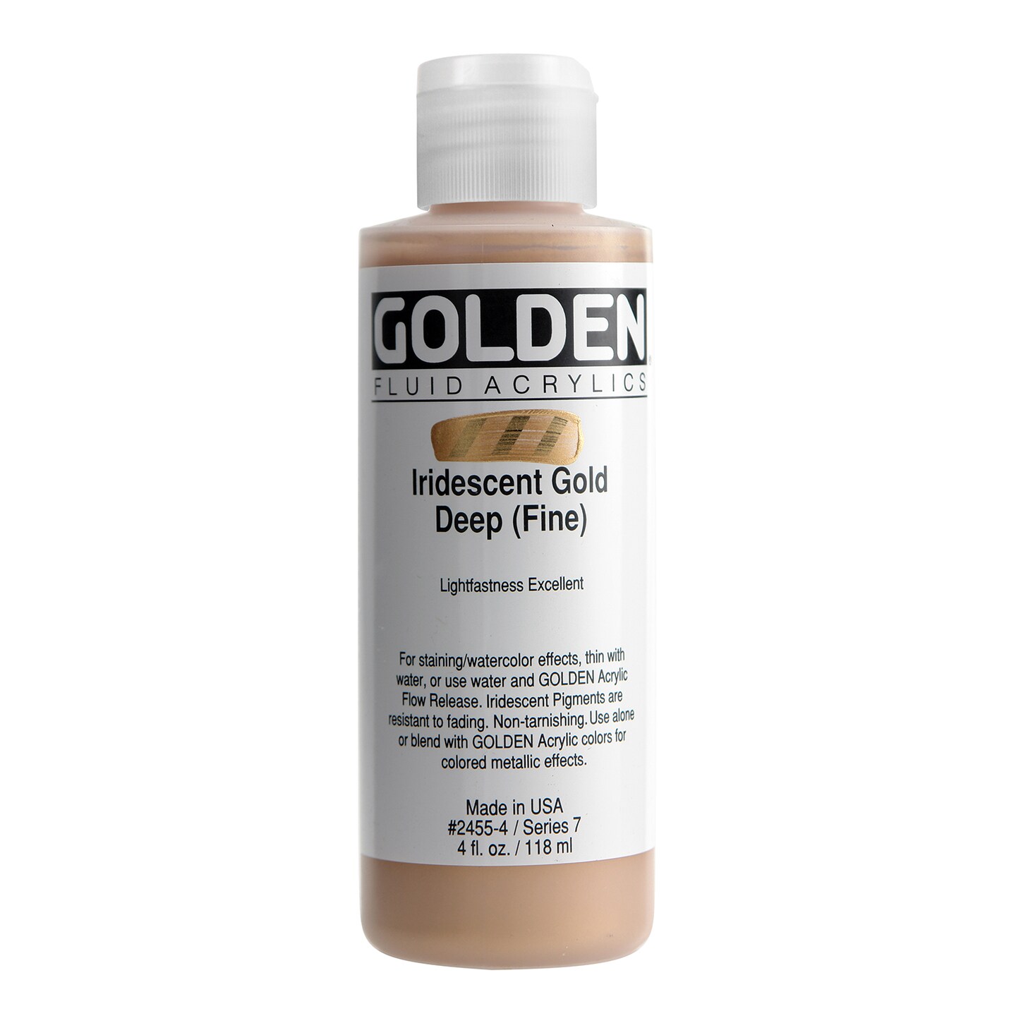 Golden Iridescent Fluid Acrylic, 4 Oz., Iridescent Gold Deep Michaels
