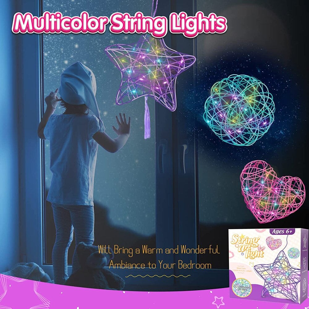 Arts and Crafts for Kids Ages 6-12, 3 Pack 3D String Art Kit for