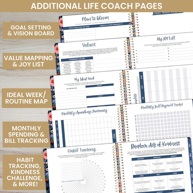 bloom daily planners 2024 Soft Cover Planner, 8.5" x 11", Poppy Meadow