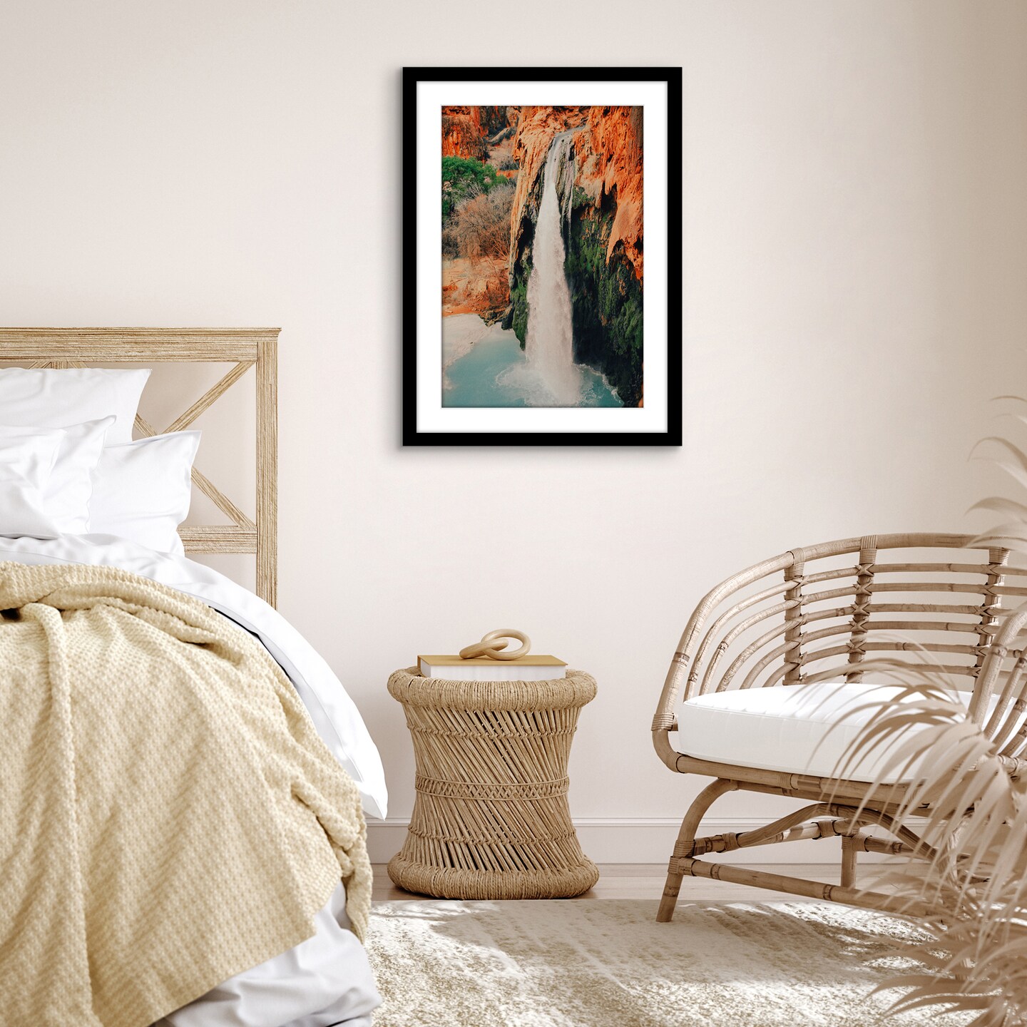 Americanflat Poster Frame with Mat - Large Picture Frame - Polished Plexiglass Cover - Hanging Hardware for Horizontal and Vertical Display - Black