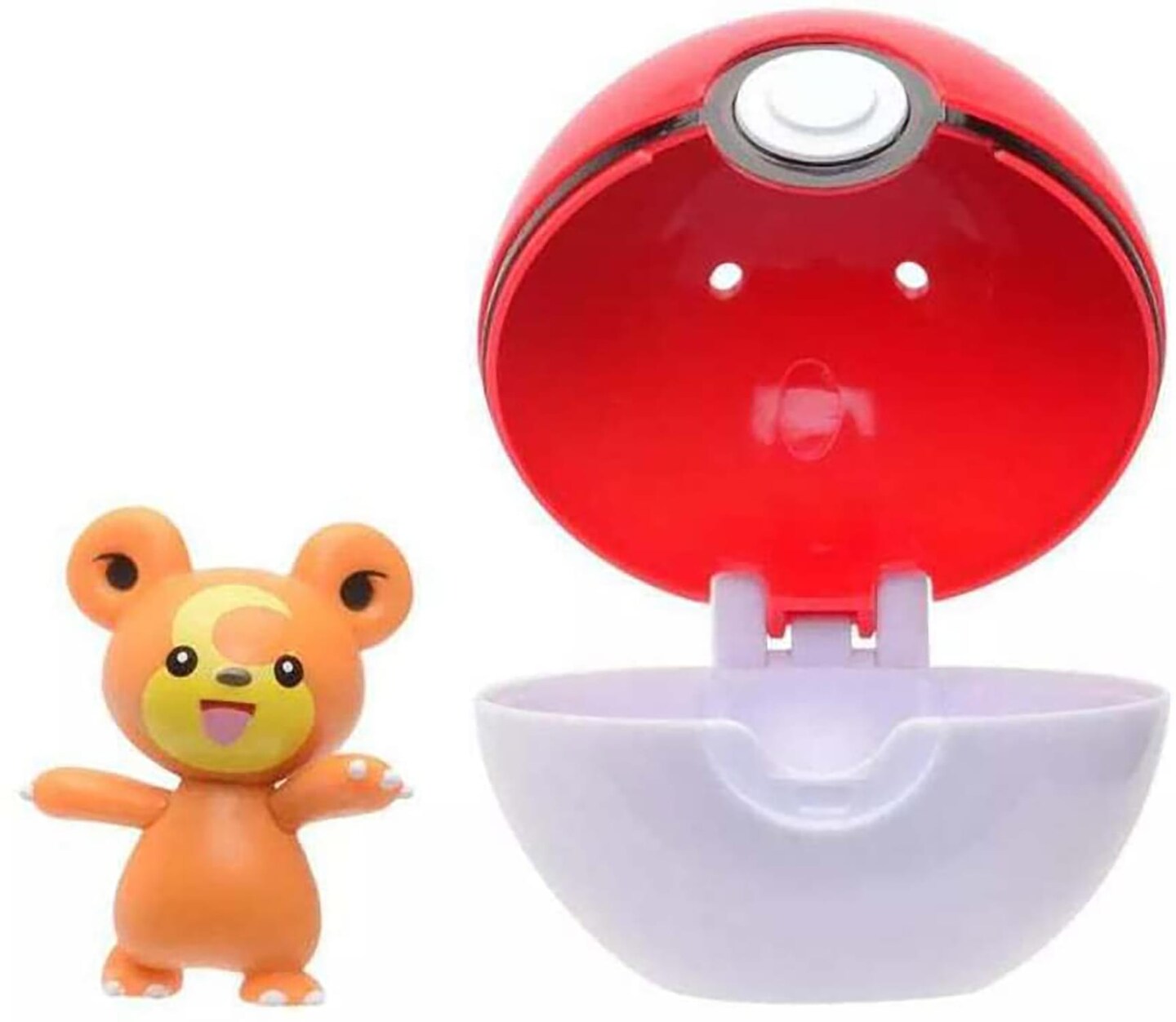 Pokemon Clip N Go Poke Ball Set | 2 Inch Teddiursa &#x26; Poke Ball
