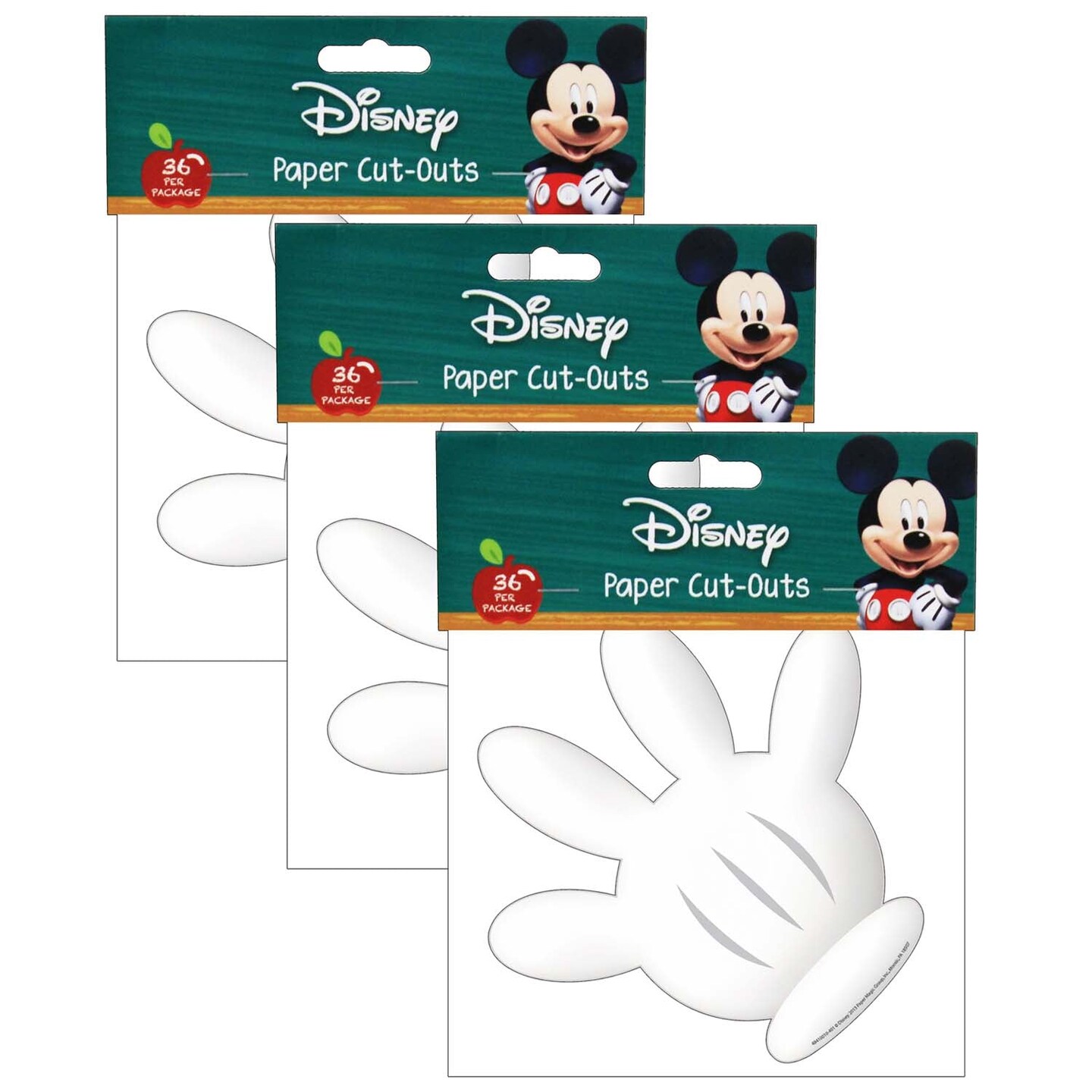 Mickey Mouse Clubhouse&#xAE; Hand Paper Cut Outs, 36 Per Pack, 3 Packs