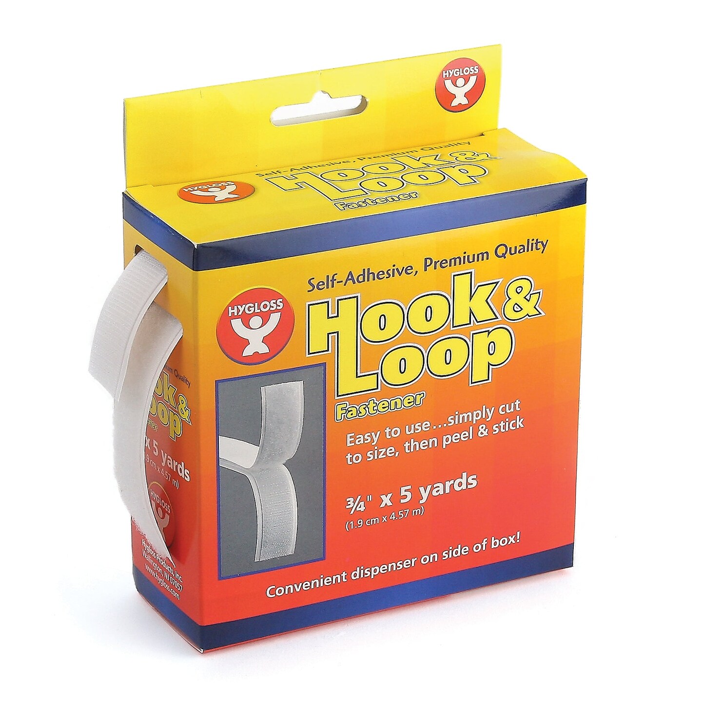 Self-Adhesive Hook &#x26; Loop Fastener Roll, 3/4&#x22; x 5 yds.