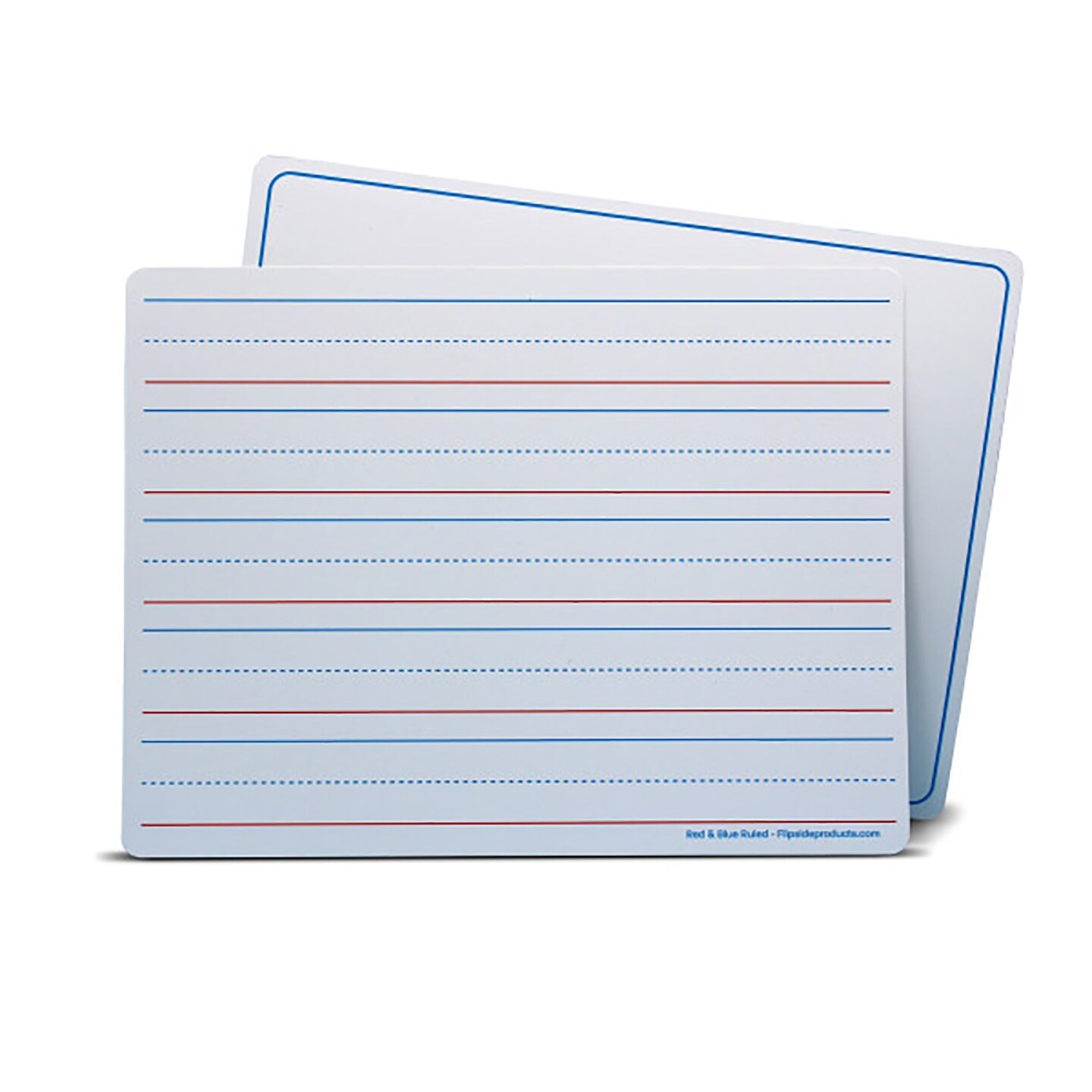 Dry Erase Learning Mat, Two-Sided Red &#x26; Blue Ruled/Plain, 9&#x22; x 12&#x22;, Pack of 24