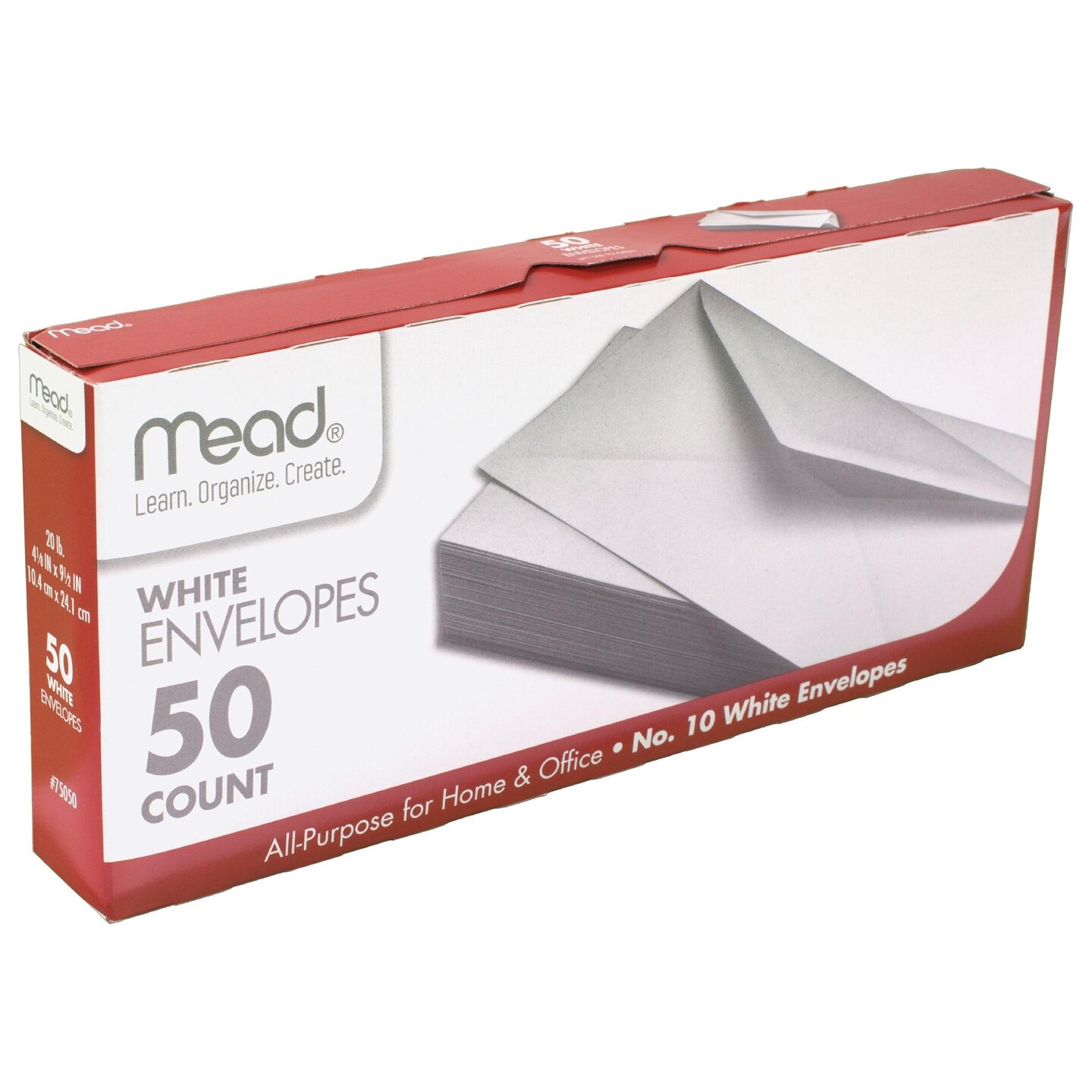 Boxed Envelopes, White, 4.13&#x22; x 9.5&#x22;, 50 Per Box, 12 Boxes