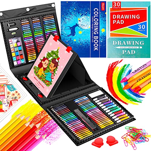 iBayam Arts and Crafts Supplies Drawing Kits with Trifold Easel, Sketch  Pad, Coloring Book, Pastels, Crayons, Pencils for Kids, Gifts for Teen  Girls Boys 6-8-9-…