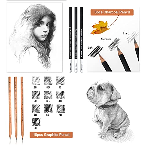 YunQiDeer Drawing Pencils, Art Supplies Sketch Pencils Kit for