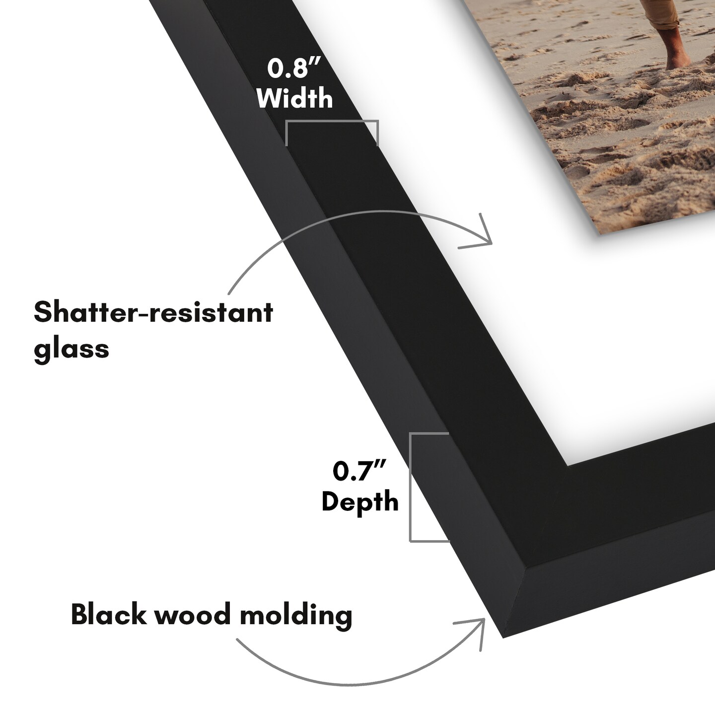 Americanflat Floating Picture Frame for Wall Art - Photo Frame with Floating Effect for Photos, Wall Art, and Pressed Flowers - Polished Glass Cover - Hanging Hardware