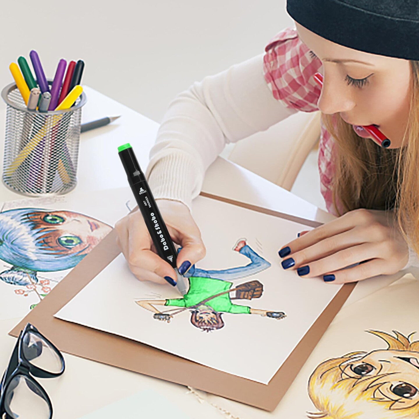 24 Colors Alcohol Markers, Drawing Markers, Dual Tip Art Markers, Coloring Marker for Kids Sketching Adult Coloring