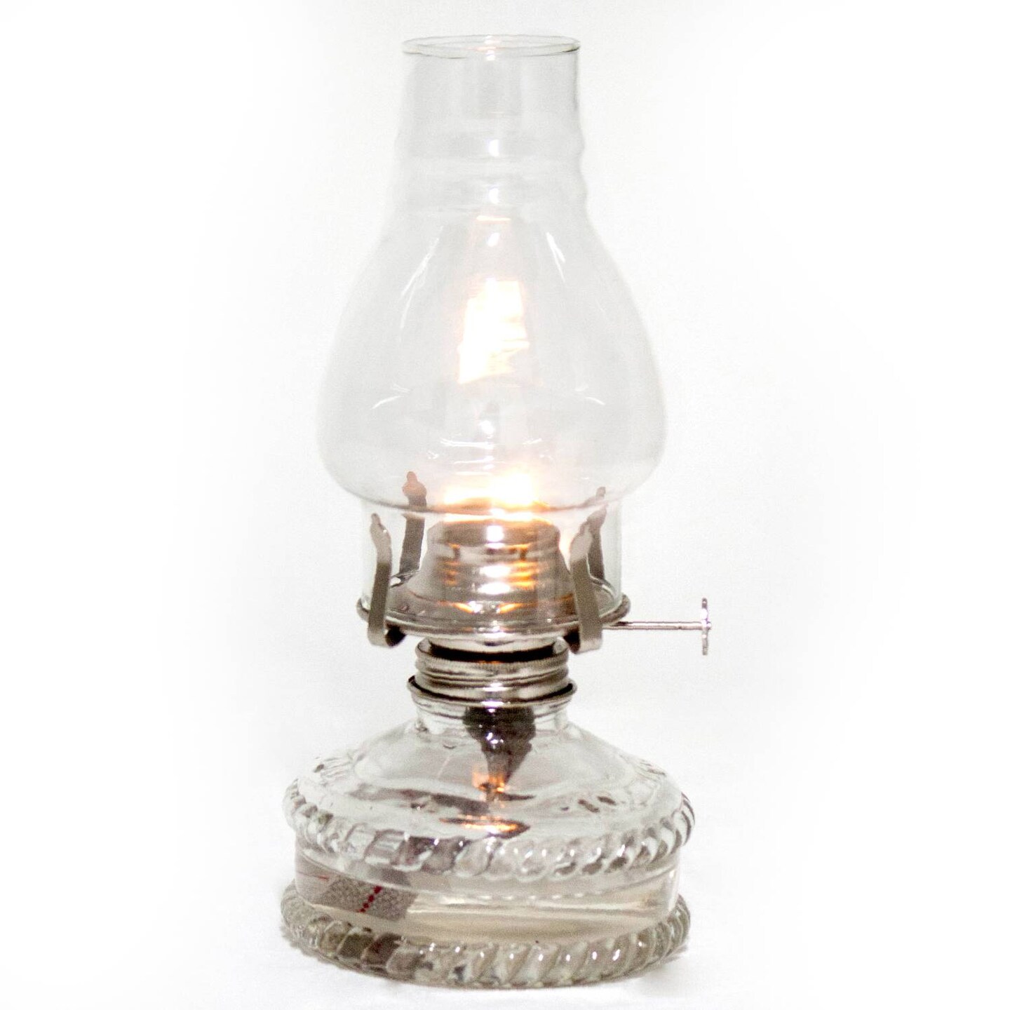 Lehman&#x27;s Clear Glass Oil Lamp, with #2 Burner and 7/8 inch Wick for Accent Lighting or Centerpiece Table Decor