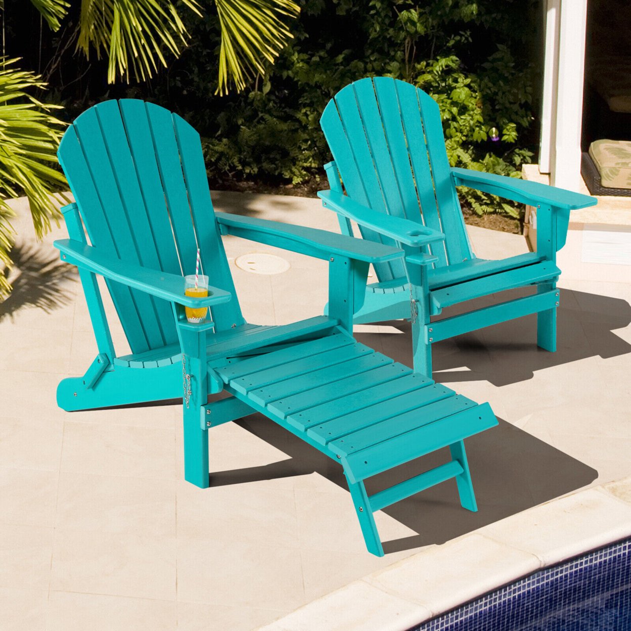 Adirondack chairs best sale with retractable ottoman