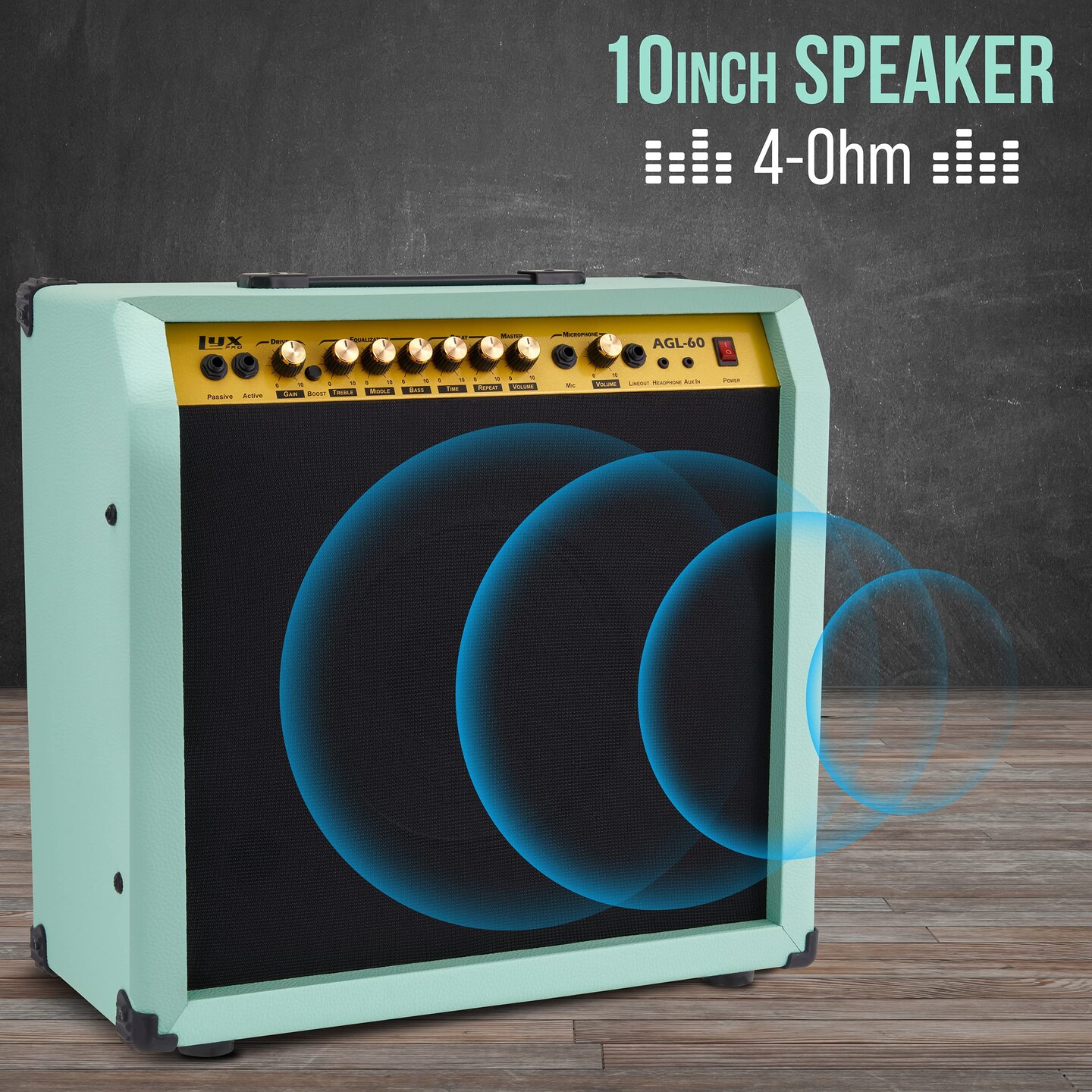 LyxPro Electric Guitar Amp, 60 Watt Portable Amplifier
