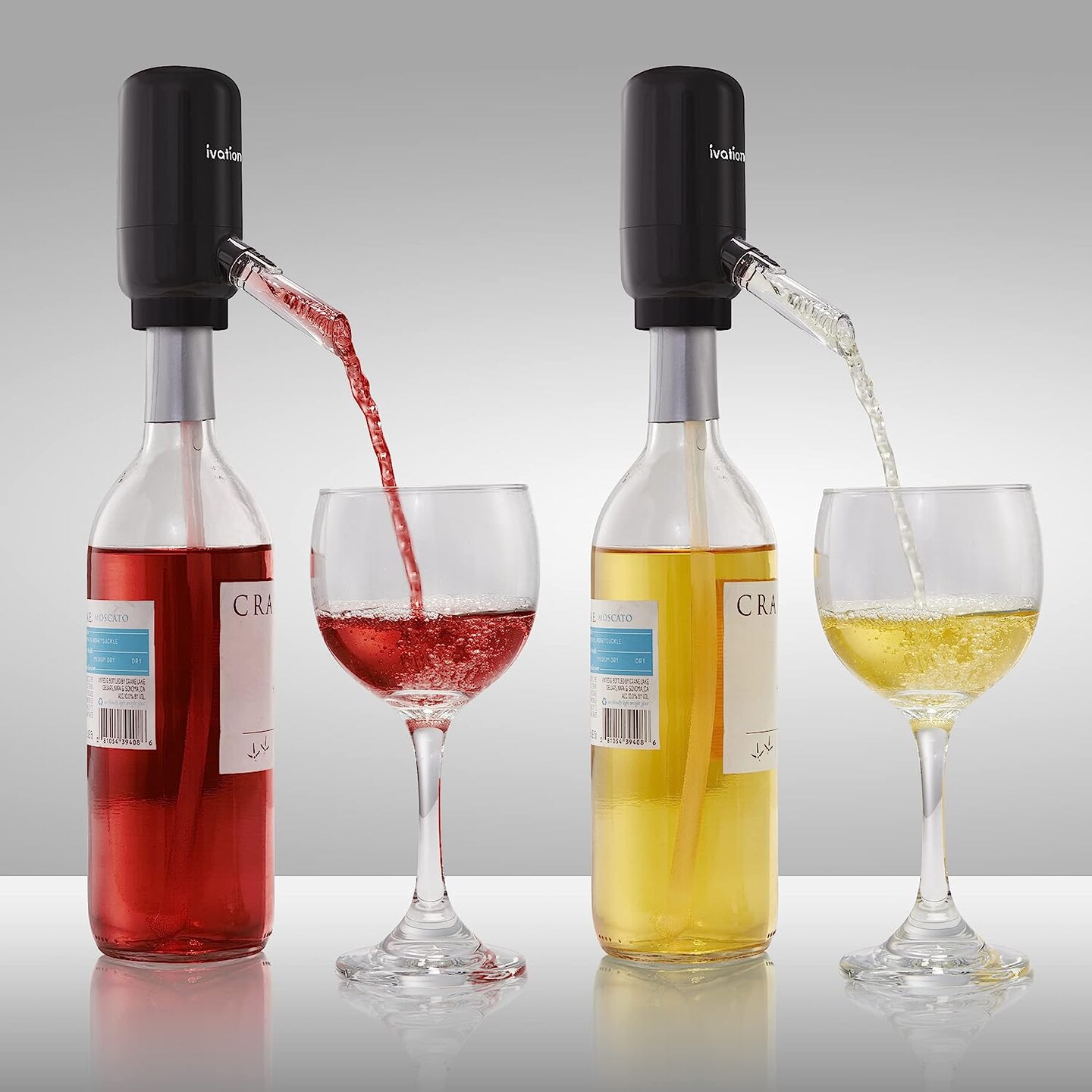 Ivation Wine Aerator and Dispenser Spout, Electric Wine Pourer and Stopper