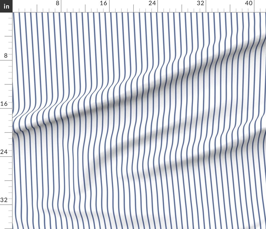 Simple Stripe Nautical Coastal Graphic Line Cobalt Blue White Minimal Custom Printed Fabric by Spoonflower Various Fabrics by the Yard or Fat Quarter