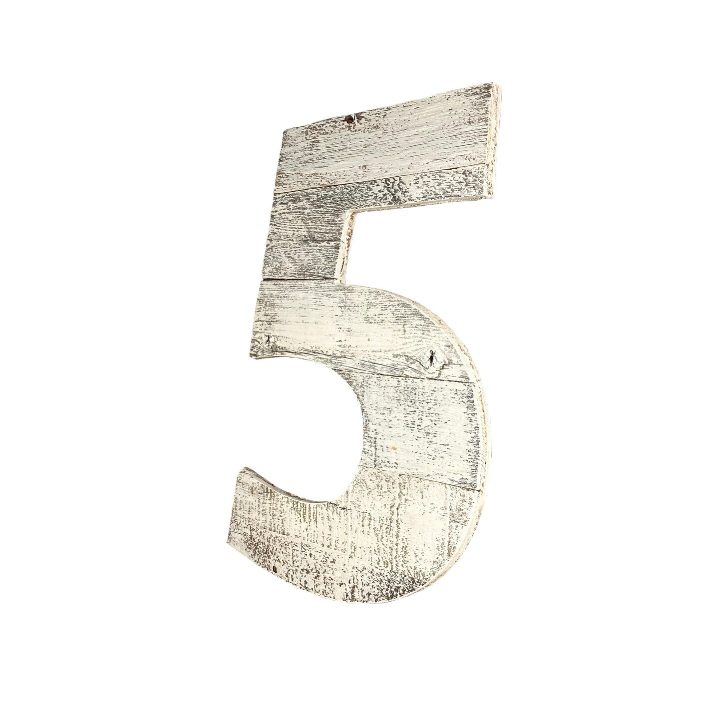 Rustic Farmhouse Large 16" White Wash Decorative Monogram Wood Number