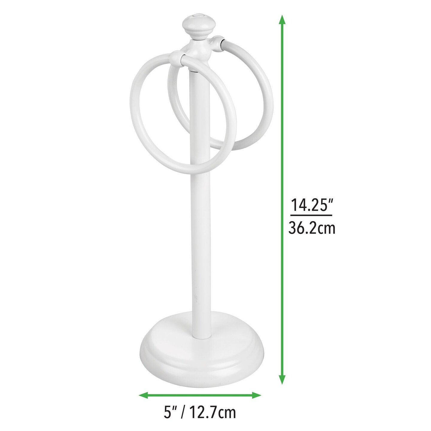 mDesign Metal Fingertip Towel Holder for Bath Vanity Countertop