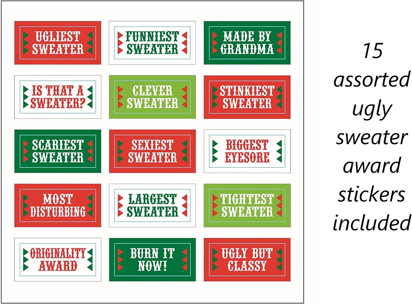 Fun Express Ugly Sweater Costume Trophy for Christmas - 12 Pieces