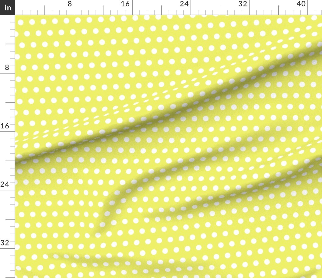 Petal Signature Cotton by the Yard or Fat Quarter Yellow Bright Retro Neon Doll Fashion Playhouse Party Polka Dots Medium Scale Custom Printed Fabric by Spoonflower