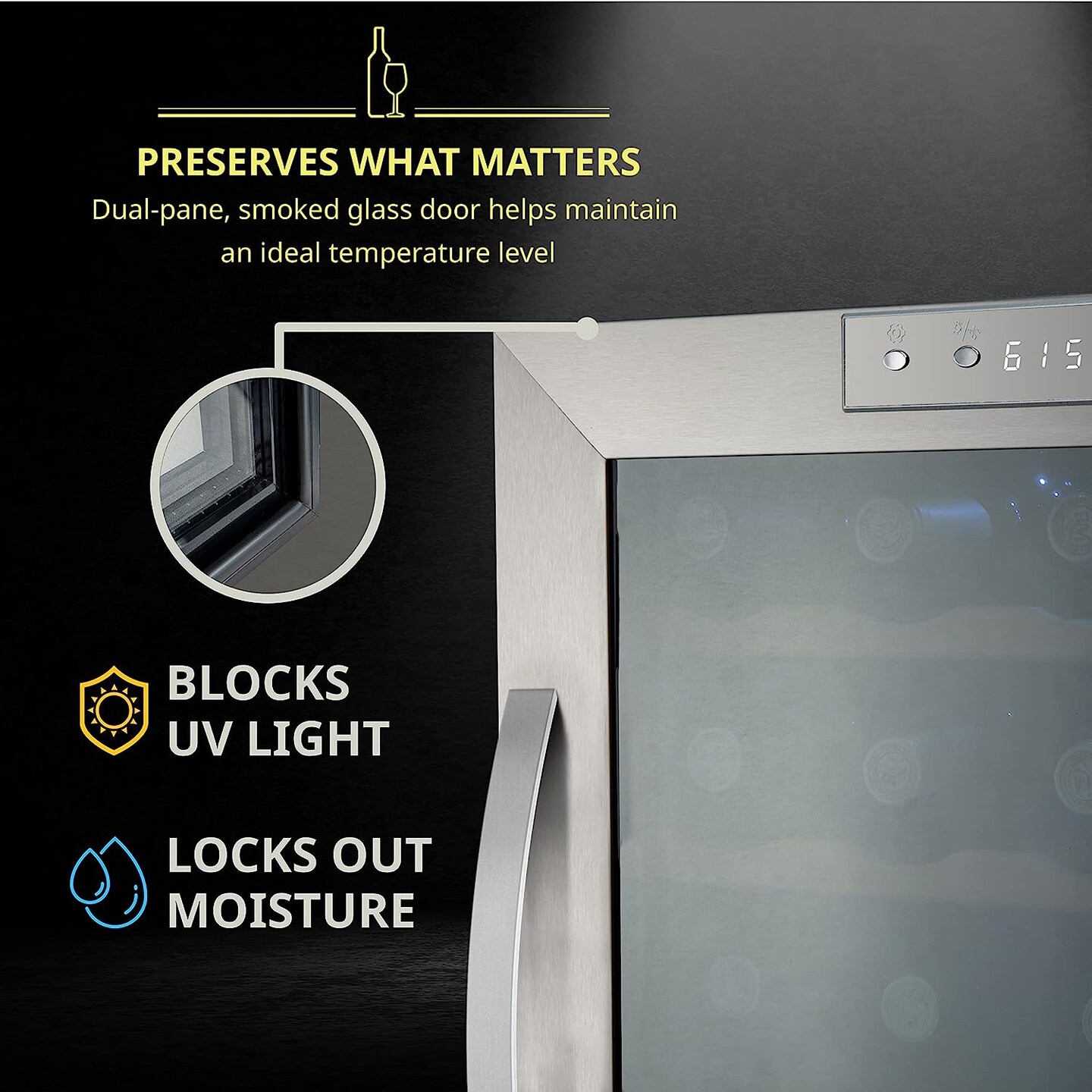 Schmecke 33-Bottle Dual Zone Wine Fridge, Freestanding Wine Refrigerator, Small Wine Cooler