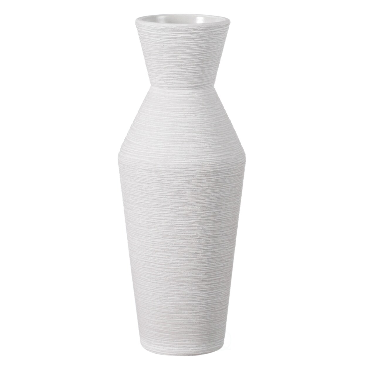 Uniquewise Decorative Ceramic Round Sharp Concaved Top Vase Centerpiece