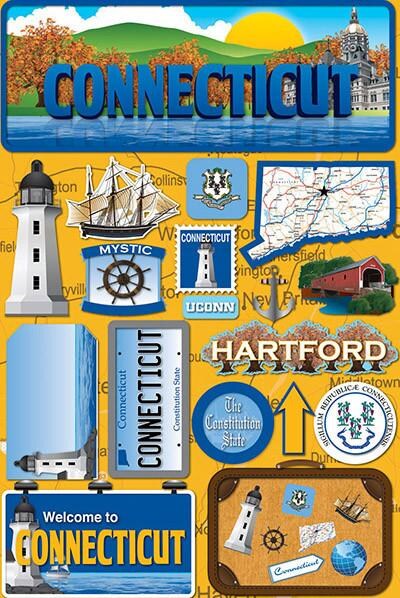 Reminisce Connecticut Jetsetters 3D Stickers