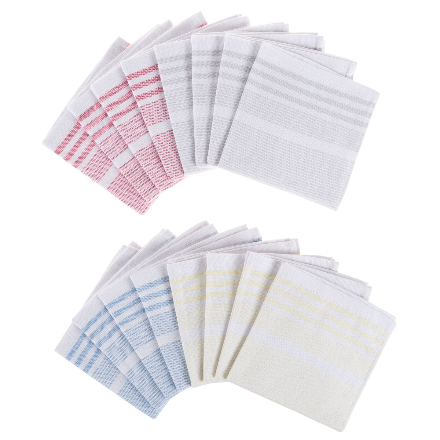 100% Cotton Dish Cloths 16 Pack Hand Towels 8 Pack Kitchen Linens Multi Color Set