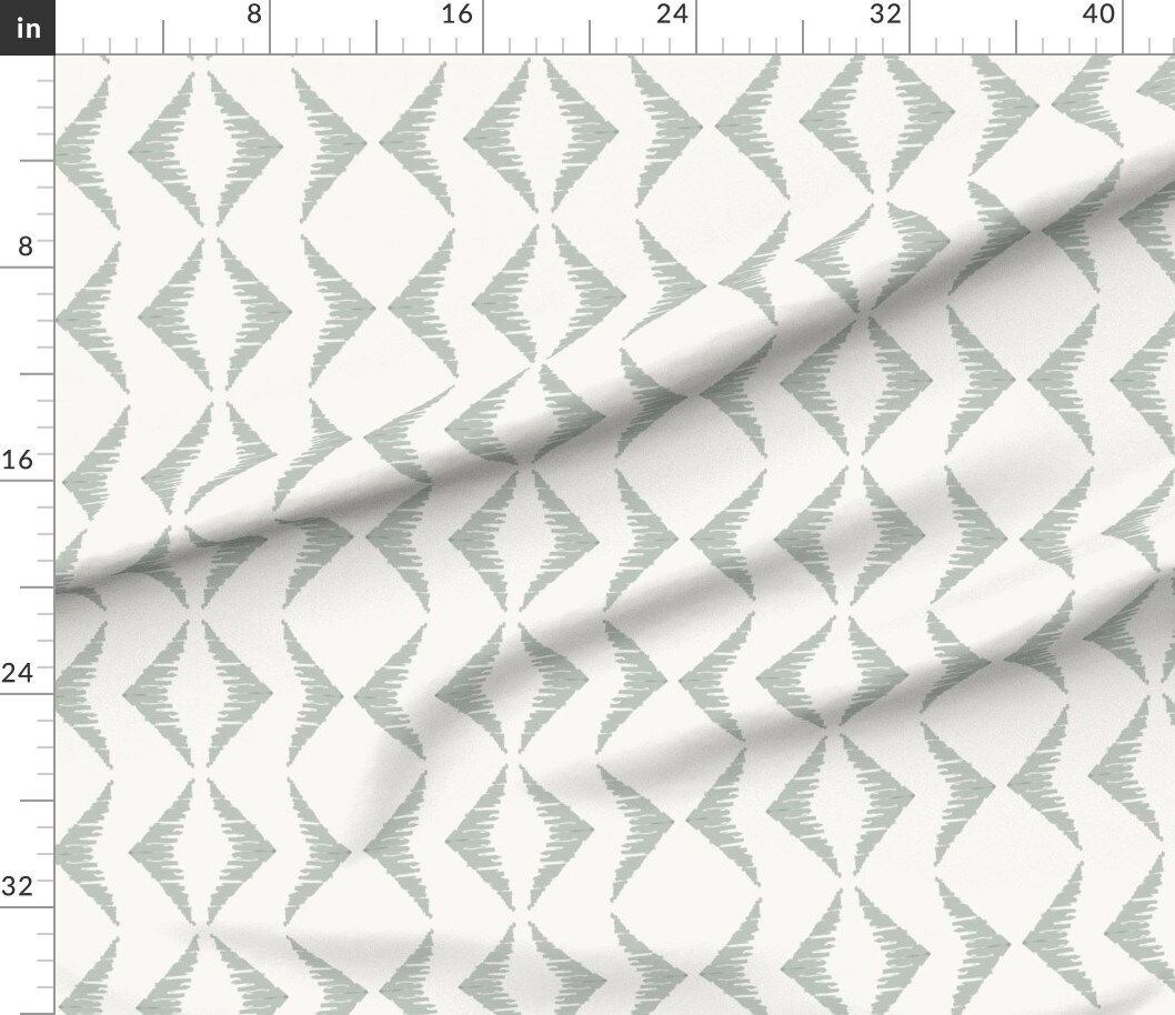 Boho Sage Stripe Southwestern Rustic Ikat Diamond Custom Printed Fabric by Spoonflower Various Fabrics by the Yard or Fat Quarter