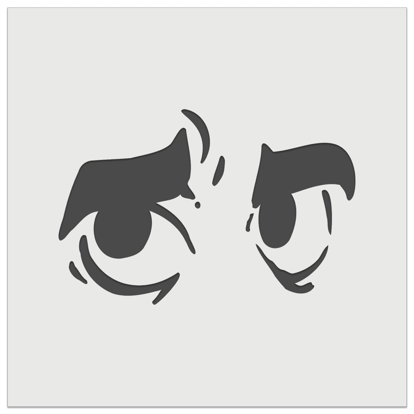 Worried Cartoon Eyes Looking to the Side Wall Cookie DIY Craft Reusable Stencil