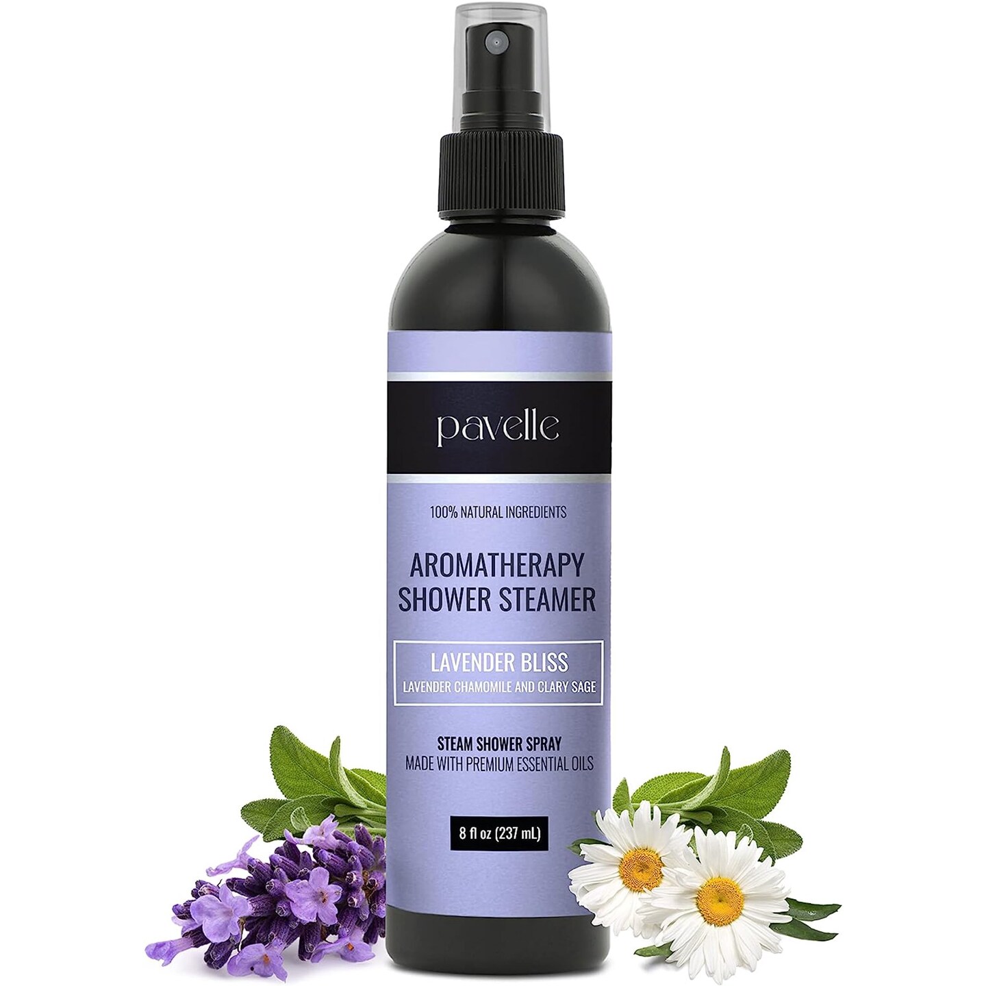 Pavelle Shower Aromatherapy Spray, Eucalyptus Shower Steamer with Essential Oils, 8 fl. oz. (237ml)
