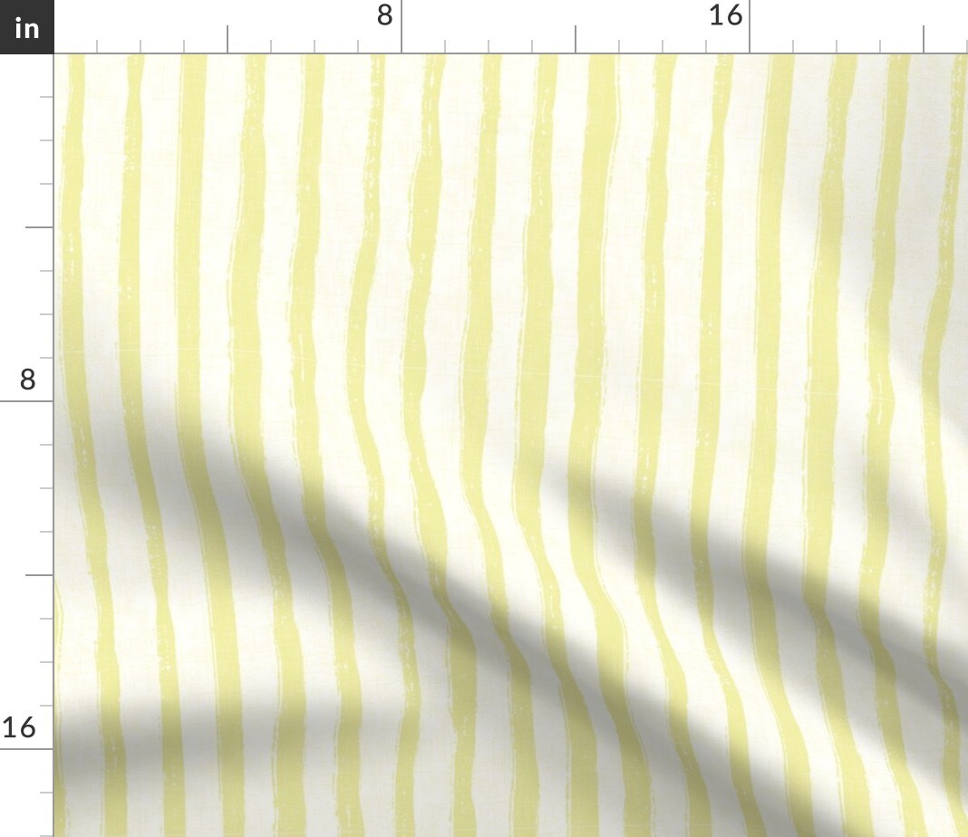 White Yellow Traditional Vertical Stripes Paint Medium Scale Boho Chic Granny Modern Contemporary Custom Printed Fabric by Spoonflower Various Fabrics by the Yard or Fat Quarter
