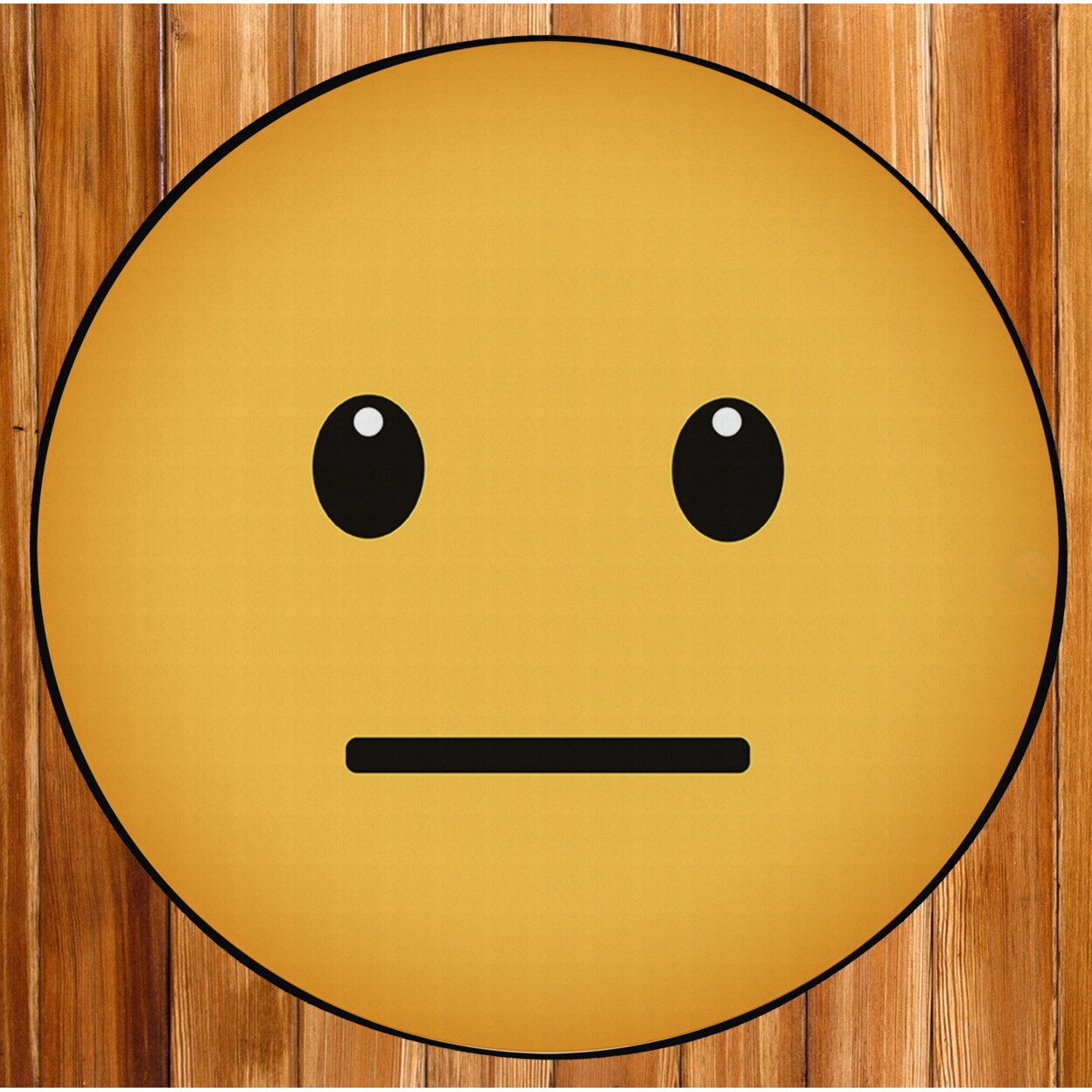 DEERLUX   Emoji Style Round Funny Smiley Face Kids Area Rug, Straight Emoji Rug