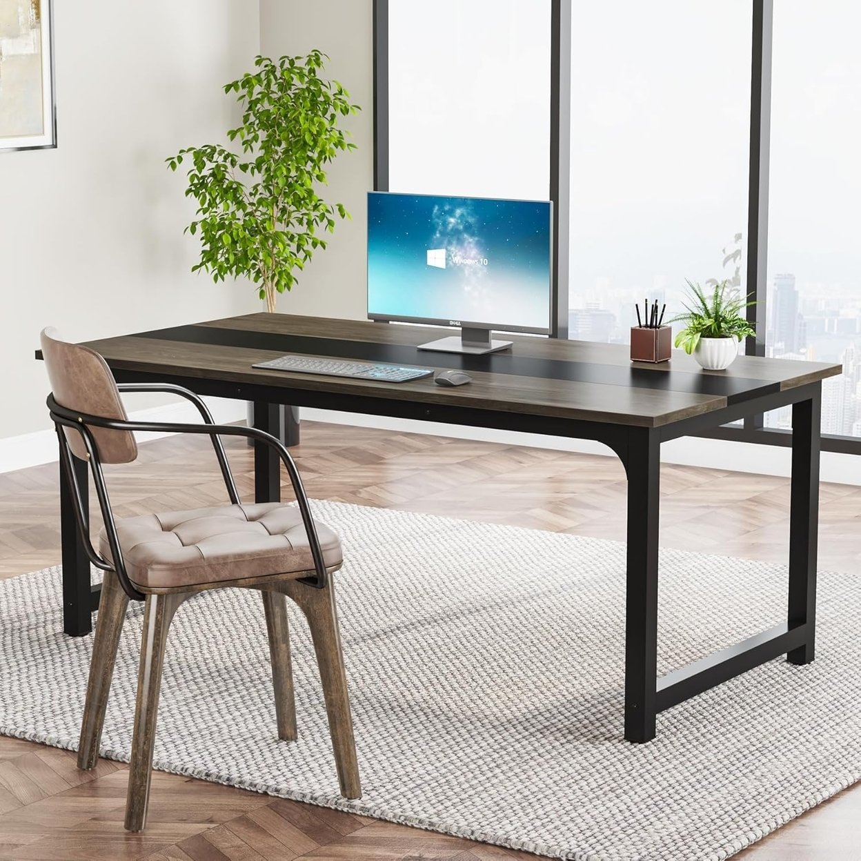 Tribesigns Large Computer Desk 63X31 Modern Office Workstation Adjustable Legs