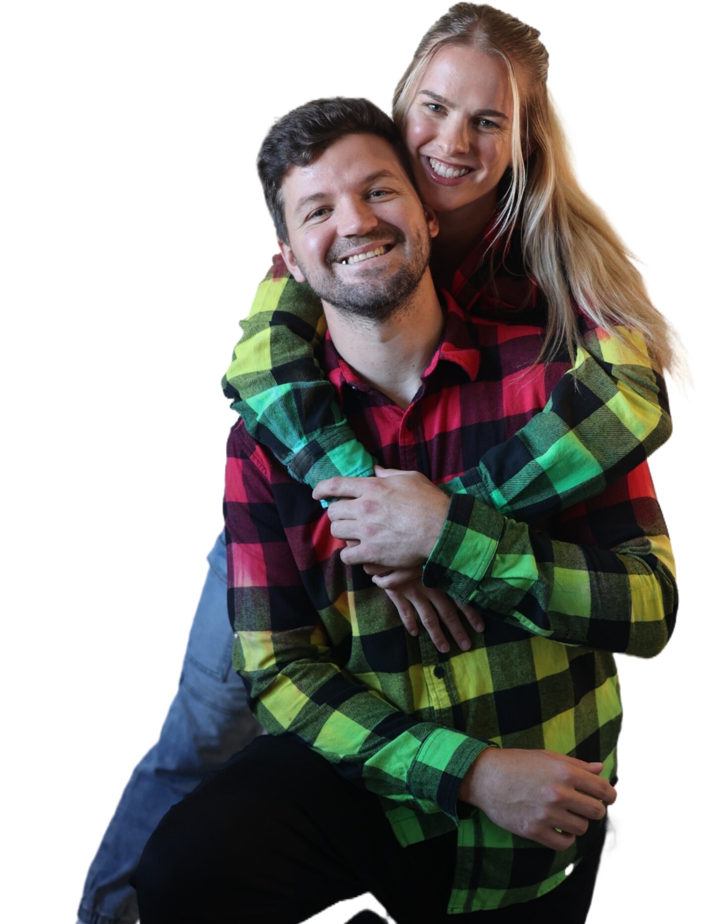 Rasta Tie Dye Flannel - Women's Red Yellow Green Oversized Reggae Buffalo Plaid Shirt product 7