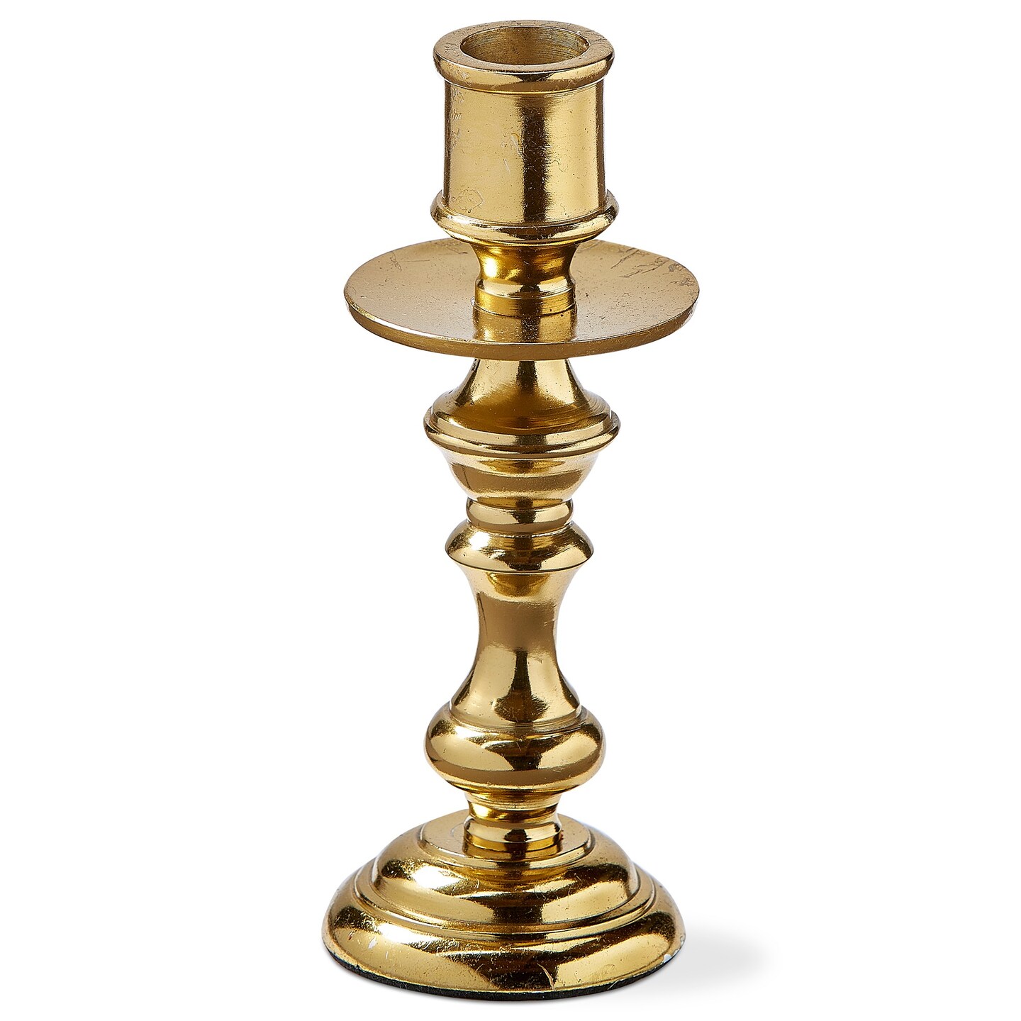Gold Cast Aluminum Darion Taper Holder Candlestick Small 2.5L x 2.5W x 6.0H inches