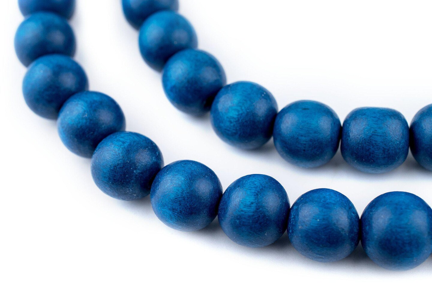 The Bead Chest Natural 16mm Wooden Beads in Blue - Azul for Jewelry Making – Round Loose Wood Spacer Beads I Approximately 25 Beads