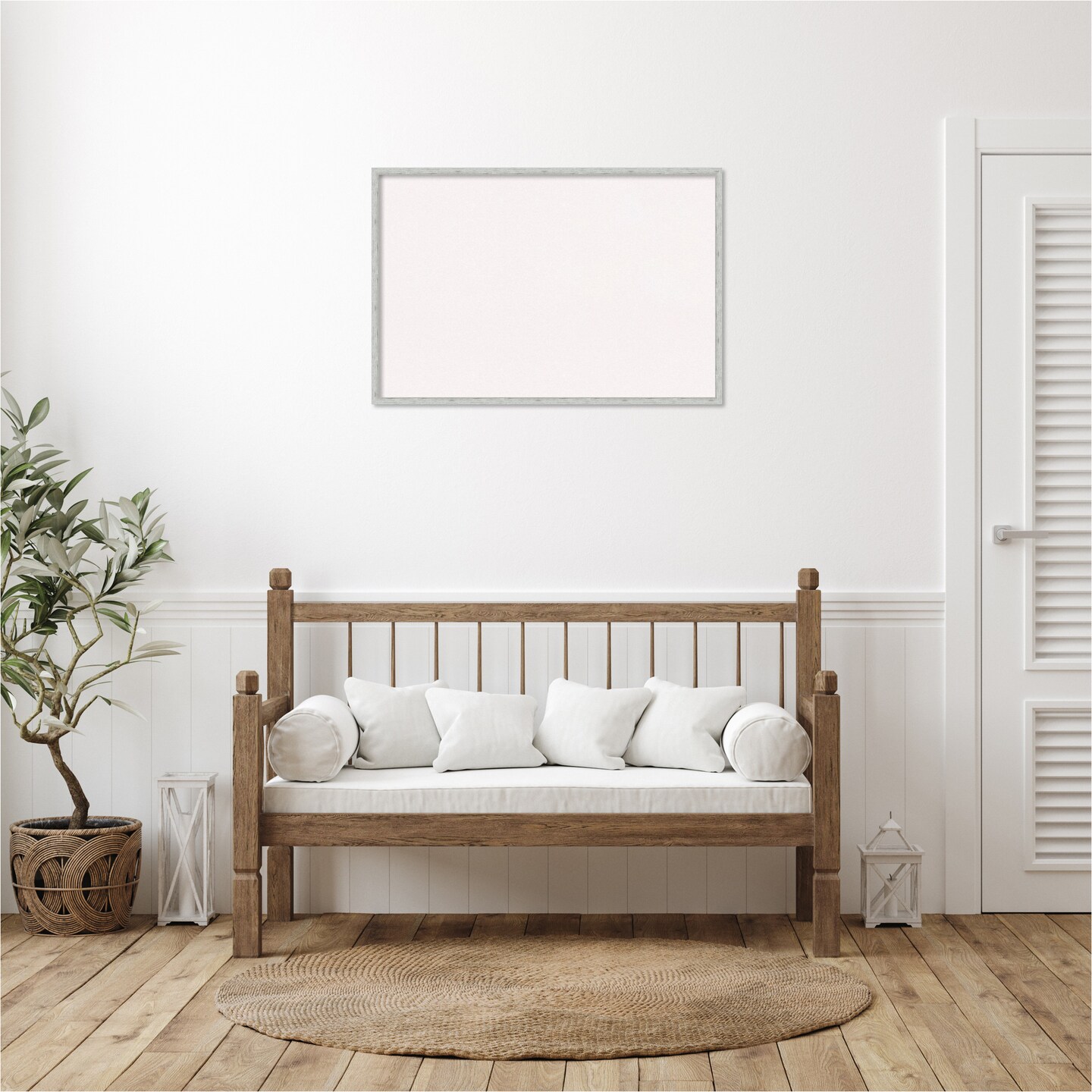 Imprint Wood Framed Corkboard, White Cork