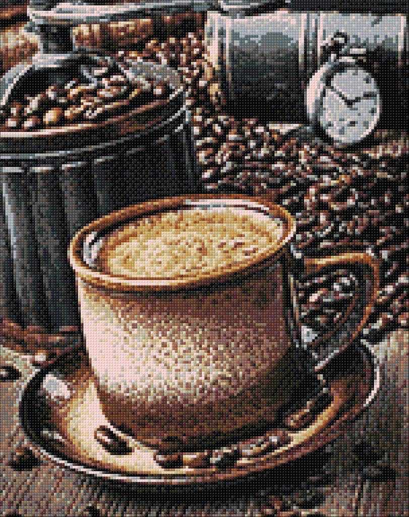 Coffee Break WD044 14.9 x 18.9 inches Wizardi Diamond Painting Kit