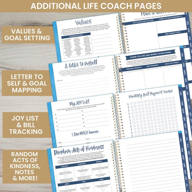 bloom daily planners 2024 Soft Cover Planner, 4" x 6", Blue Kintsugi
