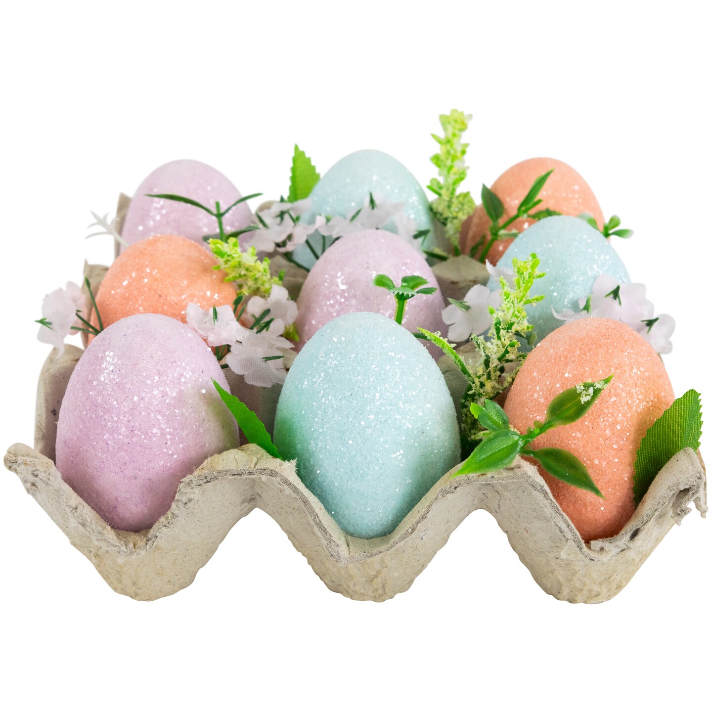 Northlight Pastel Easter Eggs with Carton Decoration - 6.25&#x22; - Set of 9
