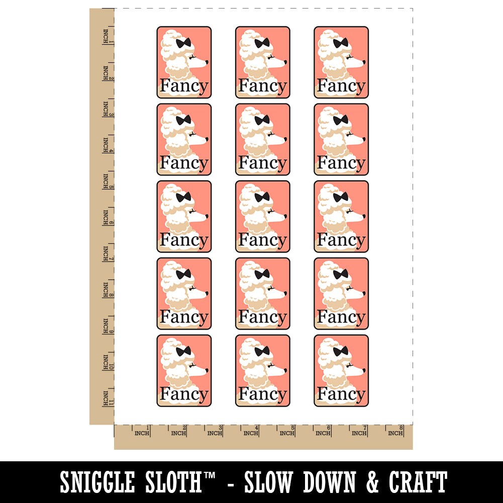 Fancy Posh Poodle Dog Bougie Temporary Tattoo Water Resistant Fake Body Art Set Collection (1 Sheet)