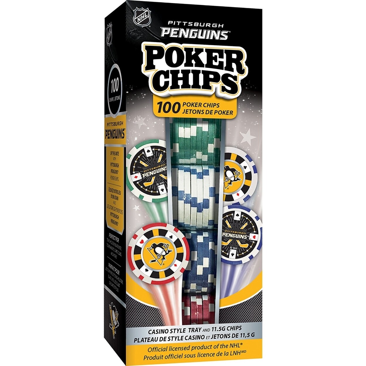 MasterPieces Pittsburgh Penguins 100 Piece Poker Chips