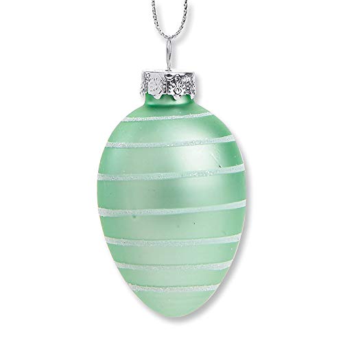 Lillian Vernon Pastel Frost Glass Easter Egg Ornaments - Set of 12, Holiday Home Decor, Spring Mini Tree Decorations, Outdoor &#x26; Indoor Use, 1.5 Inches x 2 Inches, 6 Colors