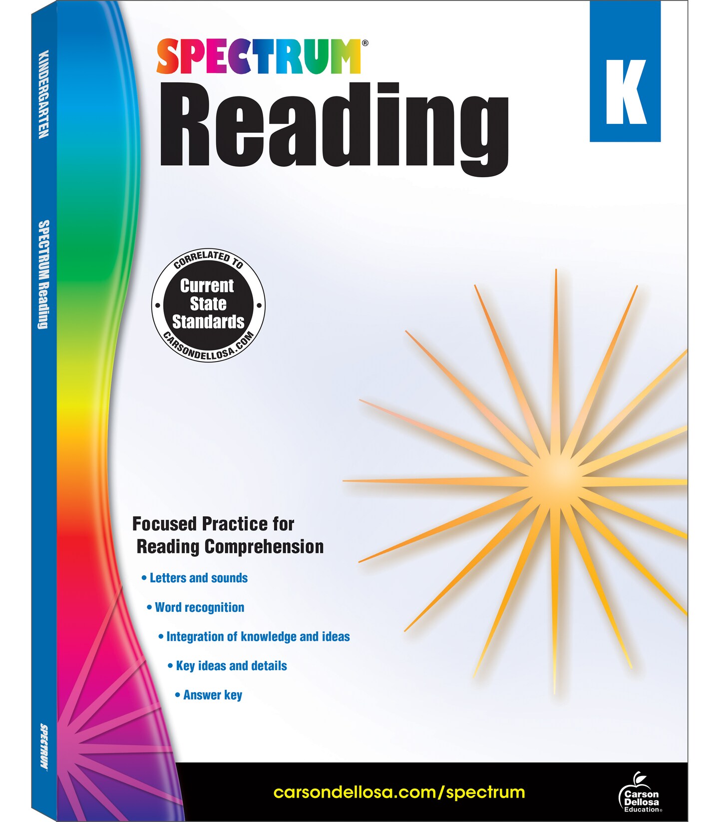 Spectrum Reading Comprehension Kindergarten Workbook, Ages 5 to 6, Kindergarten Reading Comprehension, Letters and Sounds, Word Recognition, Sight Word Activities, and Phonics - 166 Pages