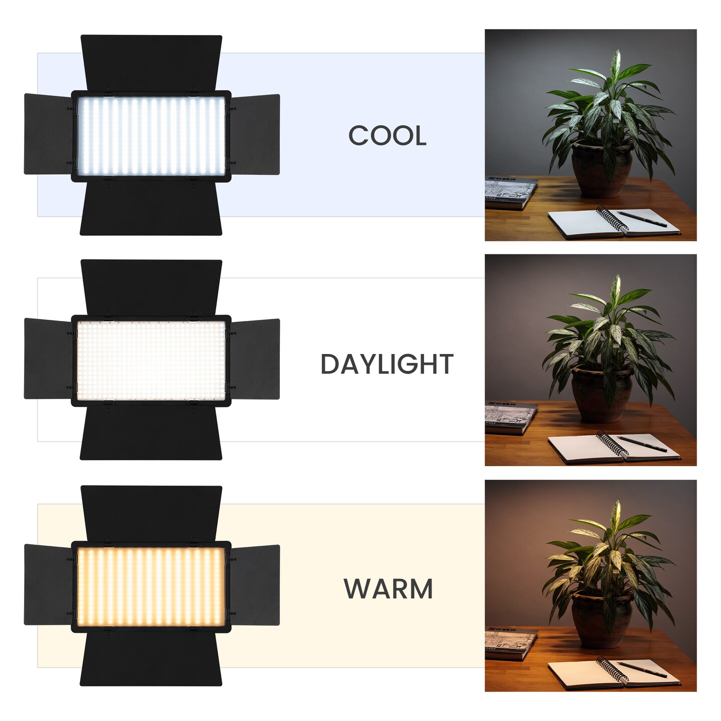 Acurit Colorview Lux Artist Studio Light - Adjustable Photography Lighting Kit 3 Color Temps, 4 Metal Barn Doors, 4160 Lumens LED - Remote Control, AC Power Supply, 6&#x27;6&#x22; Light Stand Included